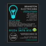 Neon Lightbulb, Electrician Advertising Flyer<br><div class="desc">Neon Lightbulb,  Electrician Advertising Flyers By The Business Card Store.</div>