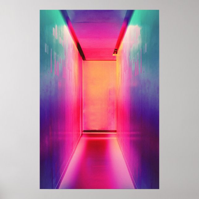 Neon Lighting Hot Pink Photography Bright Colours Poster (Front)