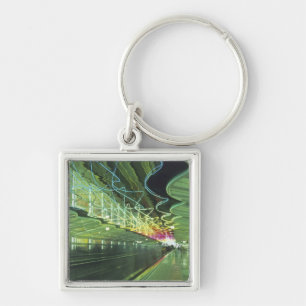 Neon lighting in corridor of the O'hare Airport, Key Ring