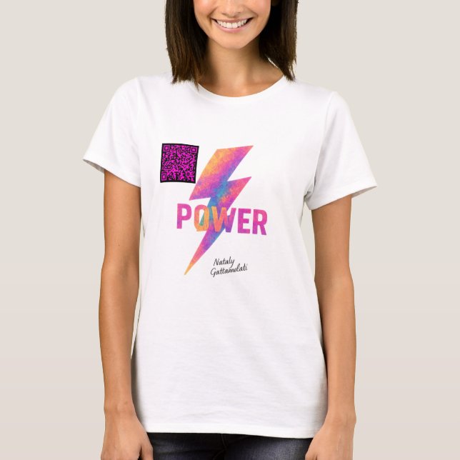 Neon Lightning Bolt Motivational Artwork T-Shirt (Front)