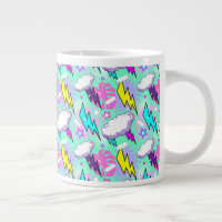 Neon Lightning Bolts & Stars Pattern