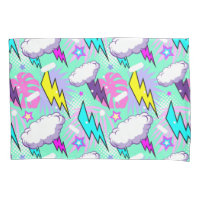 Neon Lightning Bolts & Stars Pattern
