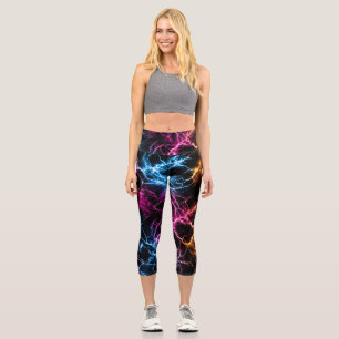 Neon Lightning Marble – Electric Energy Seamless P Capri Leggings