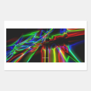 Neon Lightning Rectangular Sticker