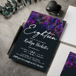 Neon Lights 18th Birthday Invitation<br><div class="desc">Celebrate in style with these fun and trendy 18th birthday invitations. The design is easy to personalise and your guests will be thrilled when they receive these stylish invites.</div>