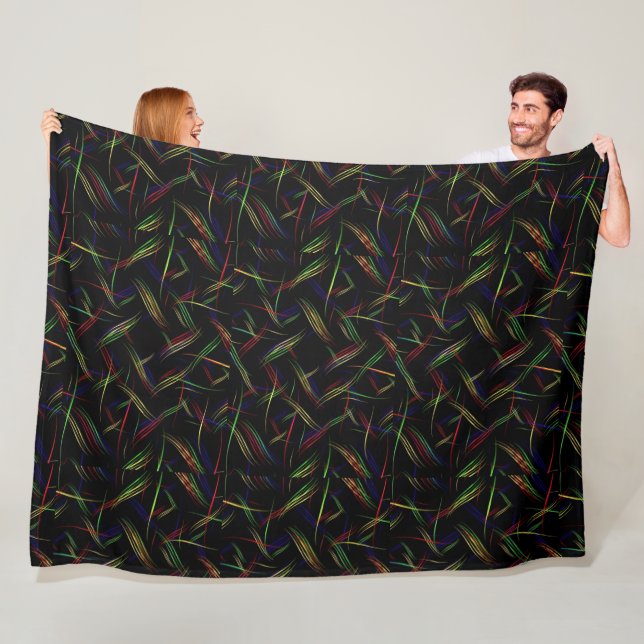 Neon Lights Abstract Art Blanket (In Situ)