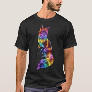 Neon lights beautiful fox T-Shirt