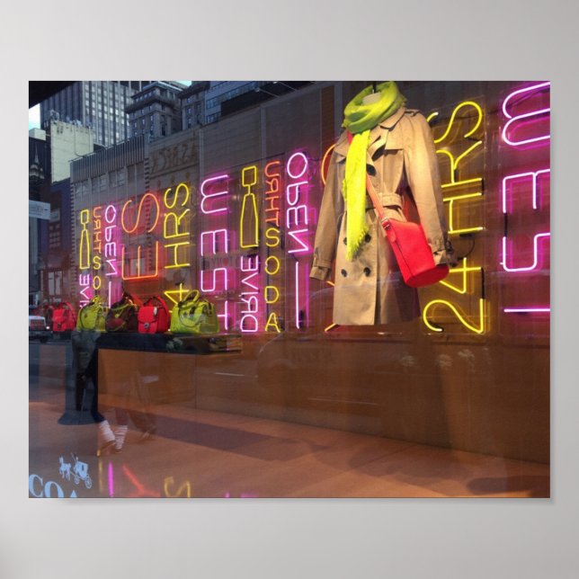 Neon Lights Department Store Window New York NYC Poster (Front)
