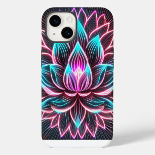 Neon Lights Lotus Flower Awakening Reiki Magic iPhone 14 Case
