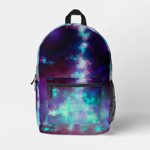 Neon Lights Night Sky  Printed Backpack