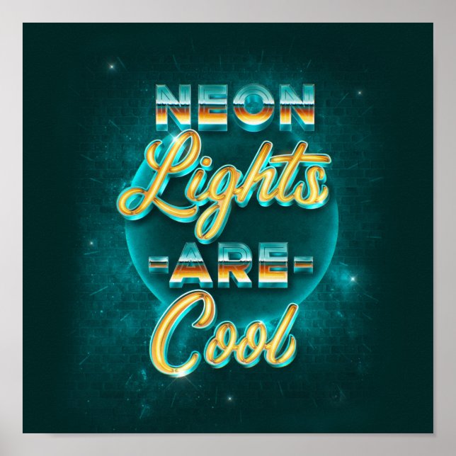 Neon Lights Square Poster (24x24) (Front)