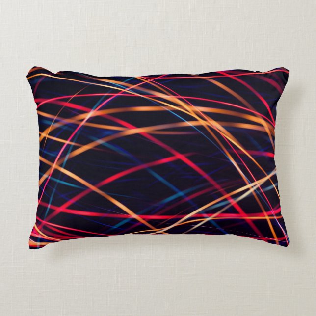 Neon lights texture with long exposure.abstract, a decorative cushion (Front)