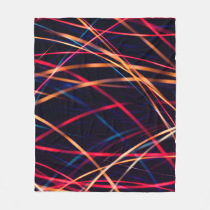 Neon lights texture with long exposure.abstract, a fleece blanket