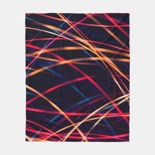 Neon lights texture with long exposure.abstract, a fleece blanket (Front)