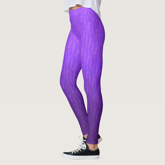 Neon lilac gradient. leggings (Left)