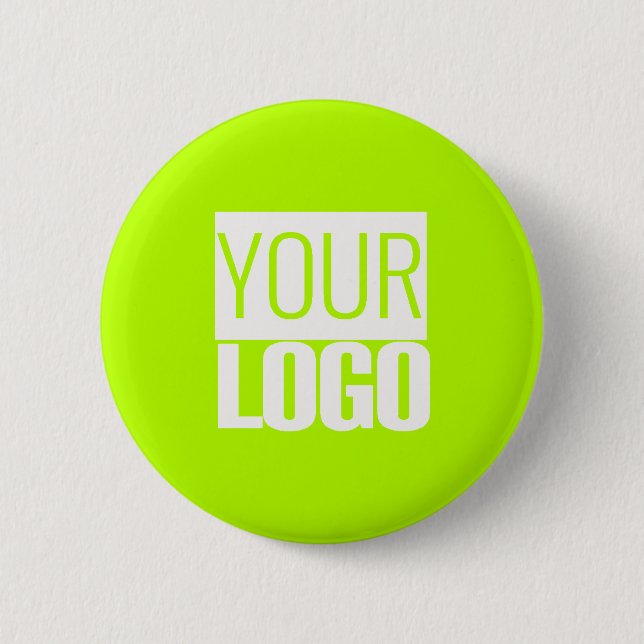 Neon Lime - add your  logo  6 Cm Round Badge (Front)