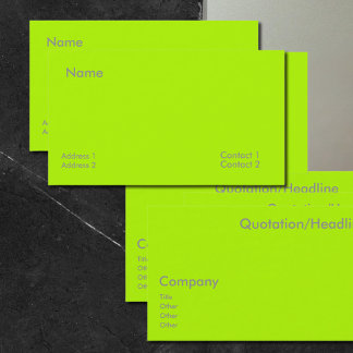 Neon Lime  Green Business Card