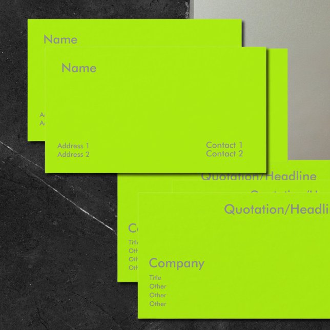 Neon Lime  Green Business Card (Creator Uploaded)