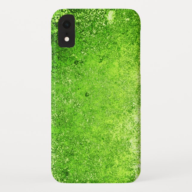 Neon Lime Green Weathered Grunge Metal Case-Mate iPhone Case (Back)