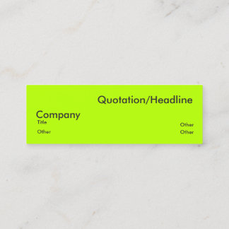 neon lime mini business card