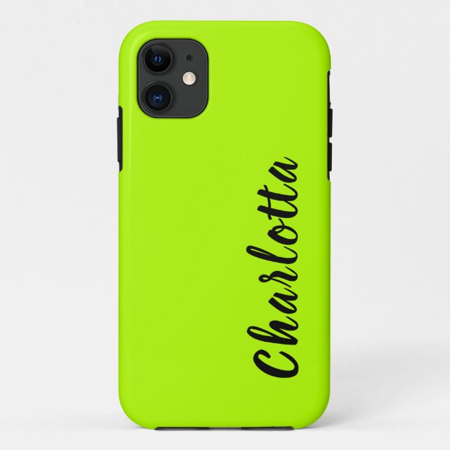 Neon Lime Solid Colour | Custom Personalise Case-Mate iPhone Case (Back)