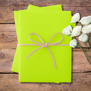 Neon Lime Yellow Solid Colour Classic Elegant Wrapping Paper Sheet