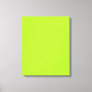 Neon Limeade Yellow Green Solid Colour Background Canvas Print