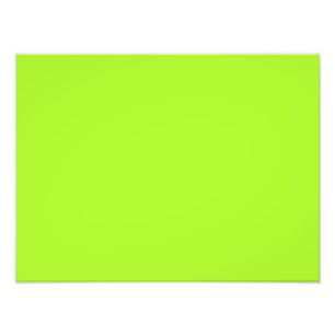 Neon Limeade Yellow Green Solid Colour Background Photo Print
