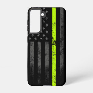 Neon Line Road Workers American Flag Samsung Galaxy Case