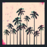 Neon Lined Black Palm Trees on Peach Horizon Poster<br><div class="desc">This cool and pretty neon pink and teal lined black palm tree silhouettes on grungy peach horizon is perfect for the trendy and stylish woman. It's exotic and tropical effect is popular for the season.</div>