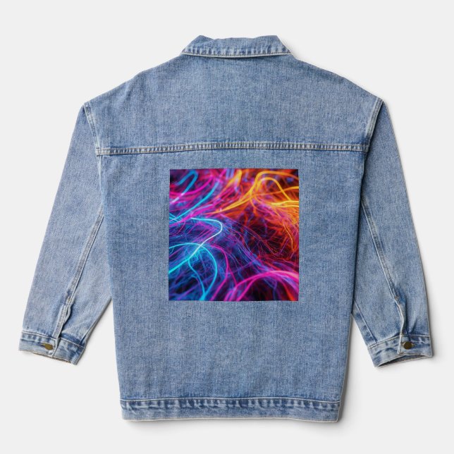 Neon Lines Denim Jacket (Back)