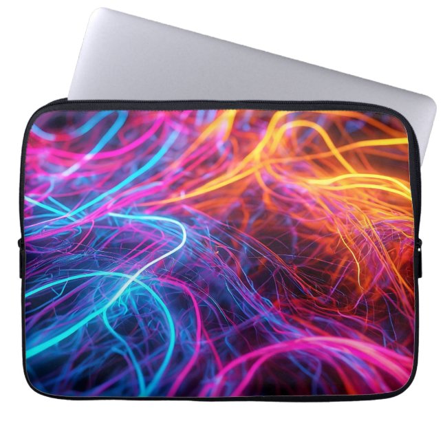 Neon Lines Laptop Sleeve (Front)