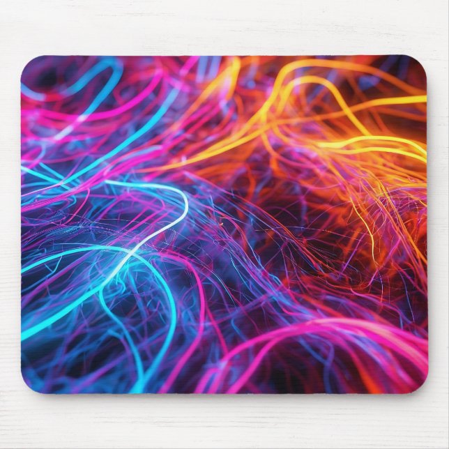 Neon Lines Mouse Pad (Front)