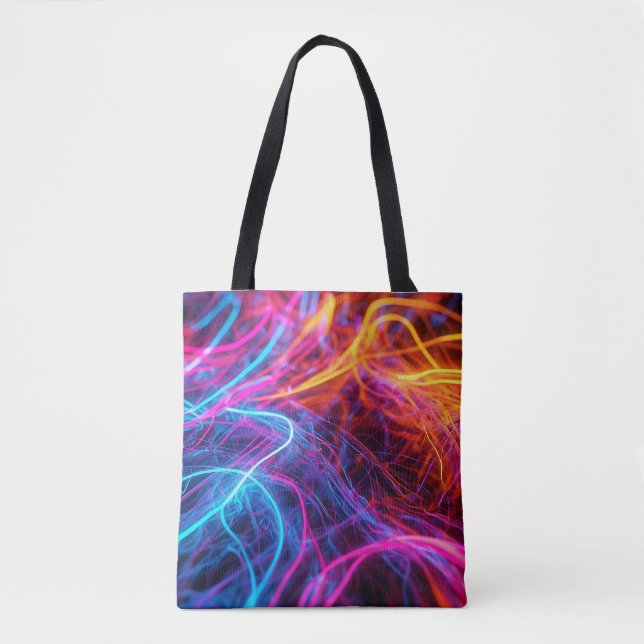 Neon Lines Tote Bag (Front)