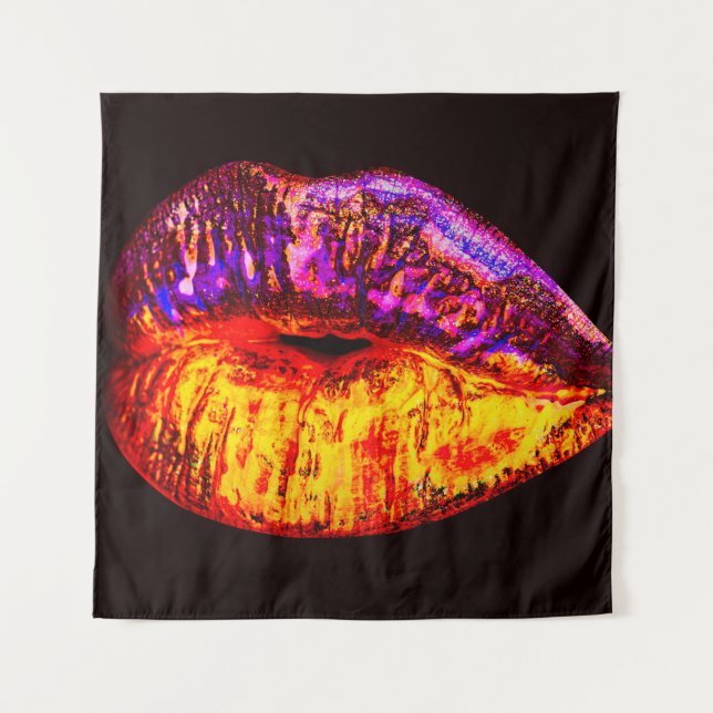 Neon lips tapestry (Front)