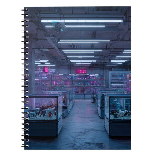 Neon Lit Cyber Arcade Claw Machine Notebook (Front)