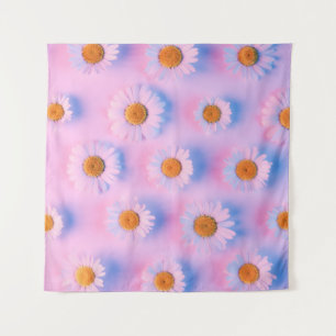 Neon-lit Multicolor Chamomile Array. Tapestry