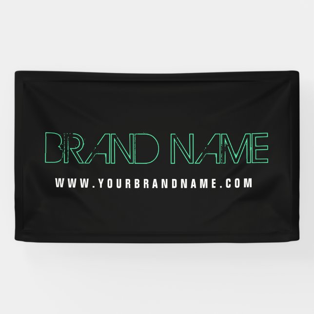 Neon Look Green Black Modern Brand Name Banner (Horizontal)