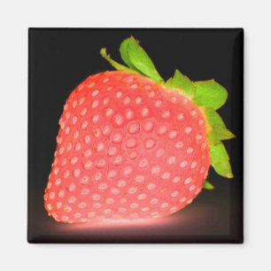 Neon look red strawberry black magnet