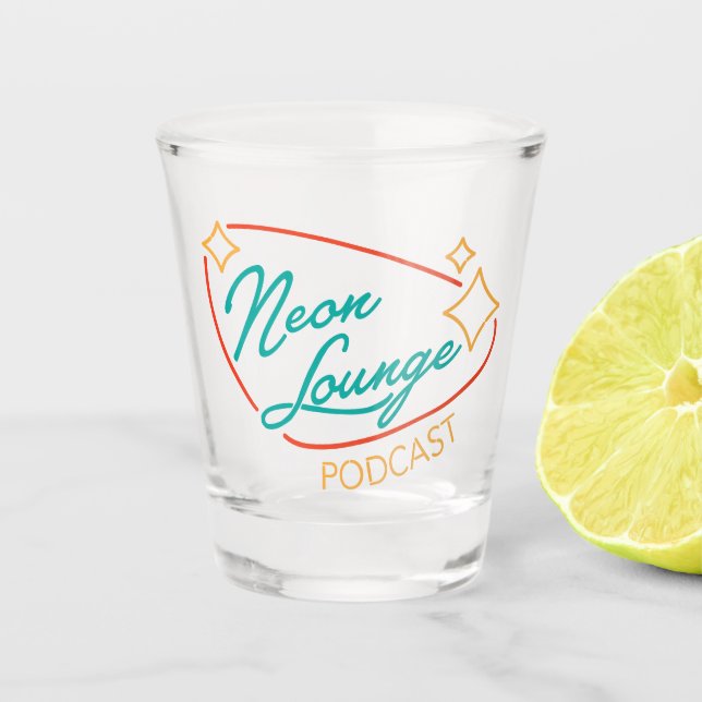 Neon Lounge Logo Shot Glass (Front)