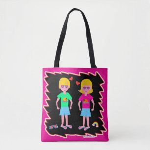 Neon Love Fun Retro Cute Art Design Tote Bag