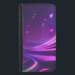 Neon Love Stream Samsung Galaxy S5 Wallet Case<br><div class="desc">While it clearly leans into themes of love and connection,  its abstract nature allows for personal interpretation. It could be seen as the heartbeat of a thriving community,  the silent desires of its inhabitants,  or simply a beautiful visual representation of emotional energy.</div>