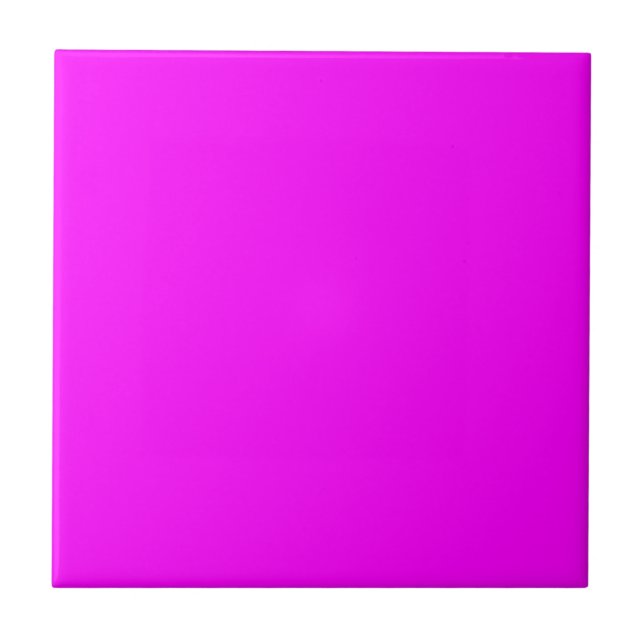 Neon Magenta Solid Colour | Classic | Elegant Tile (Front)