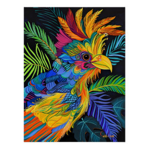 Neon Majesty In Tropical Shadows Poster