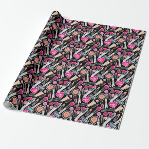 Neon Makeup Pattern Wrapping Paper