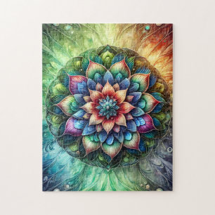 Neon Mandala Jigsaw Puzzle