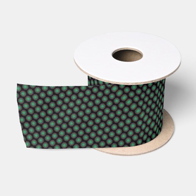 Neon Mandala Pattern Ribbon Satin Ribbon (Spool)