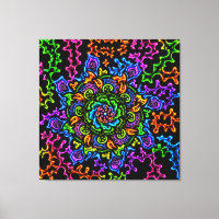 Neon Mandella Print