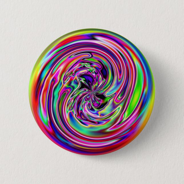 Neon Marble 6 Cm Round Badge (Front)