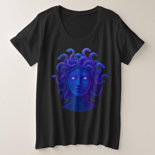 Neon Medusa Plus Size T-Shirt (Design Front)